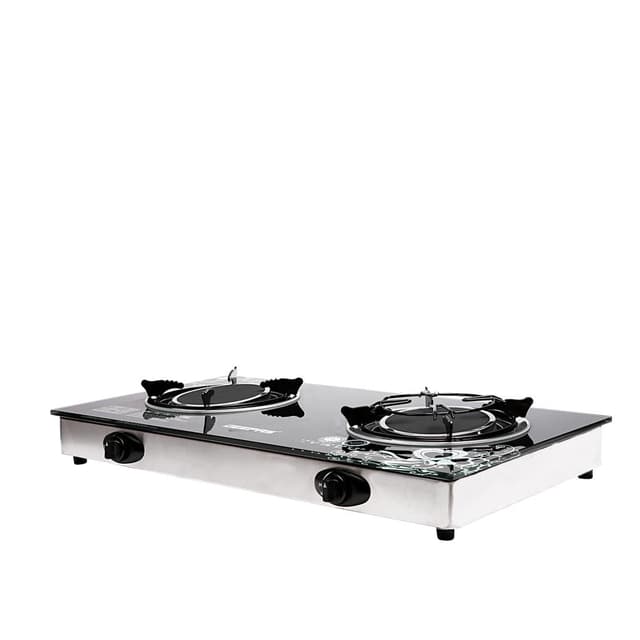 فرن غاز مسطح 2 عين جيباس  Geepas Electric 2-Burner Hob - Size 155mm- Automatic Ignition, 2 Heating Zones