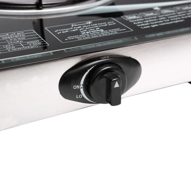 فرن غاز ذو شمعتين Geepas 2-Burner Gas Hob 70 mm & 90 mm