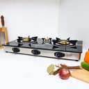طباخ غاز Geepas Triple Gas Burner with Tempered Glass