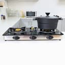 طباخ غاز Geepas Triple Gas Burner with Tempered Glass