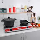 Geepas GK6898 2-Burner Gas Hob/Burner - Durable Stainless Steel Gas Range with Auto Ignition - Home,Outdoor Grill, Camping Stoves- 2 Year Warranty