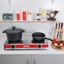 Geepas GK6898 2-Burner Gas Hob/Burner - Durable Stainless Steel Gas Range with Auto Ignition - Home,Outdoor Grill, Camping Stoves- 2 Year Warranty