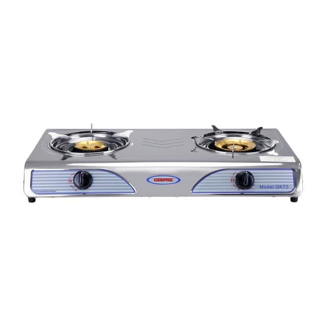 فرن غاز ذو شمعتين Geepas Stainless Steel Gas Stove Burner , Auto Ignition, Robust Build