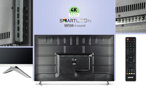شاشة تلفزيون ذكي 65 بوصة بدقة ألترا إتش دي جيباس Geepas 65 inches Smart LED TV 4K ultra HD