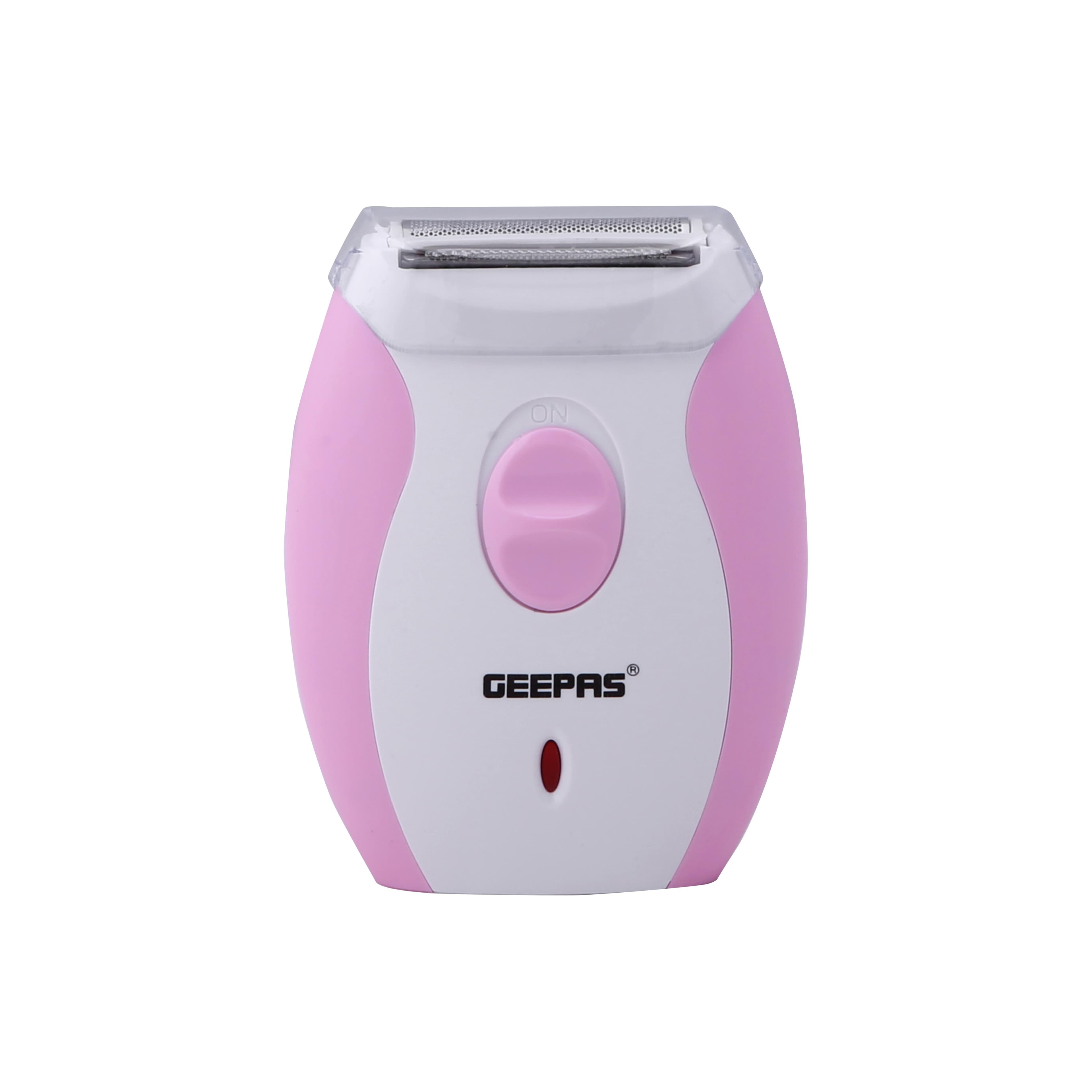 Geepas GLS8691 Lady Shaver - Rechargeable Portable Hair Remover Electric Trimmer Epilator for Face, Eyebrow, Legs Bikini Line Ladies Shaver- Wet & Dry Use