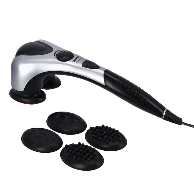 Geepas Portable Hanheld Double Head Massager With 3 Pair Heads - 257695