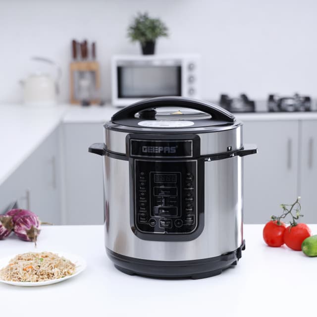 قدر طبخ كهربائي بسعة 6 لتر Geepas 6L Digital Multi Cooker - Portable Pot - 126915