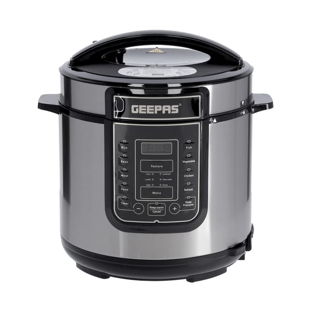 Geepas 6L Digital Multi Cooker - Portable Pot - 14 Programs, 24 Hours Preset Function & Auto Shut off Function - Ideal for Rice Meat bean vegetable Soup