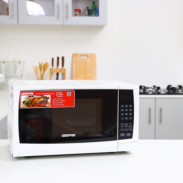 ميكرويف جيباس صغير 20 لتر 1200 واط مع أكثر من برنامج Geepas Digital Microwave Oven - 122162