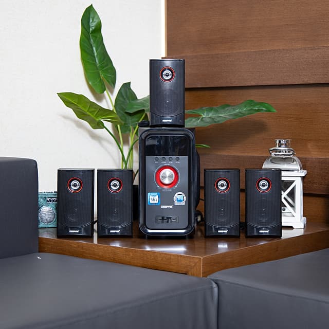 Geepas GMS8526 5.1 Immersive Sound - 40000 PMPO, Booming Bass, USB, Bluetooth & Multiple Device-Ideal for Pc, Ps4, Xbox, Tv, Smartphone, Tablet