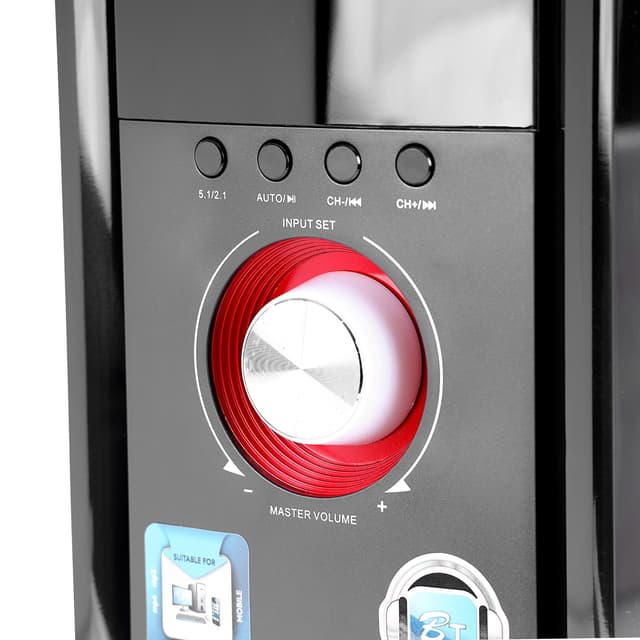 Geepas GMS8526 5.1 Immersive Sound - 40000 PMPO, Booming Bass, USB, Bluetooth & Multiple Device-Ideal for Pc, Ps4, Xbox, Tv, Smartphone, Tablet