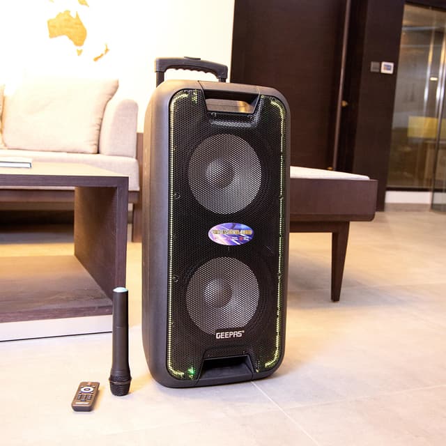 سماعات جيباس بلوتوث مع بطارية أسود Geepas Black Battery With Channel Multimedia Speaker System
