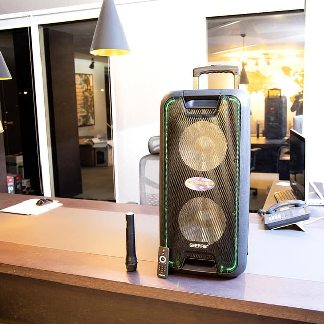 سماعات جيباس بلوتوث مع بطارية أسود Geepas Black Battery With Channel Multimedia Speaker System