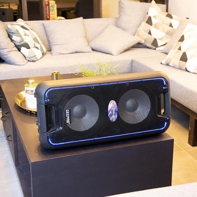 سماعات جيباس بلوتوث مع بطارية أسود Geepas Black Battery With Channel Multimedia Speaker System