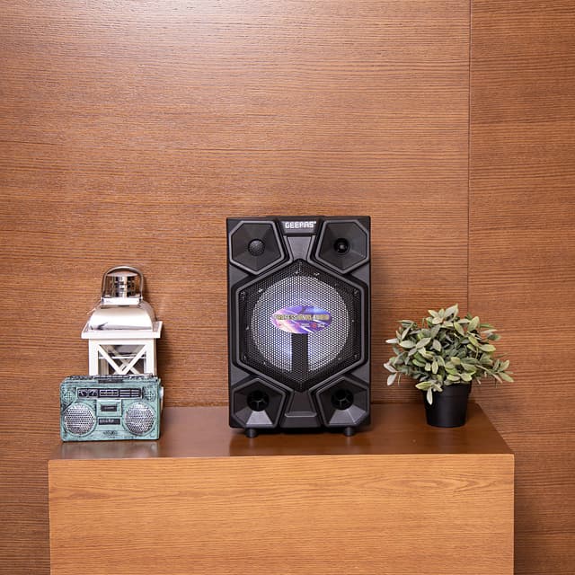 مكبر صوت بلوتوث للحفلات 25000 واط أسود جيباس Geepas Black 25000W Bluetooth Speaker