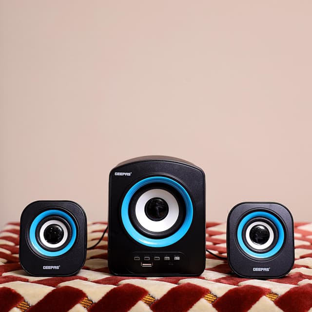 سماعات كمبيوتر مكتبي بلوتوث أسود جيباس Geepas Black Bluetooth Computer Speaker