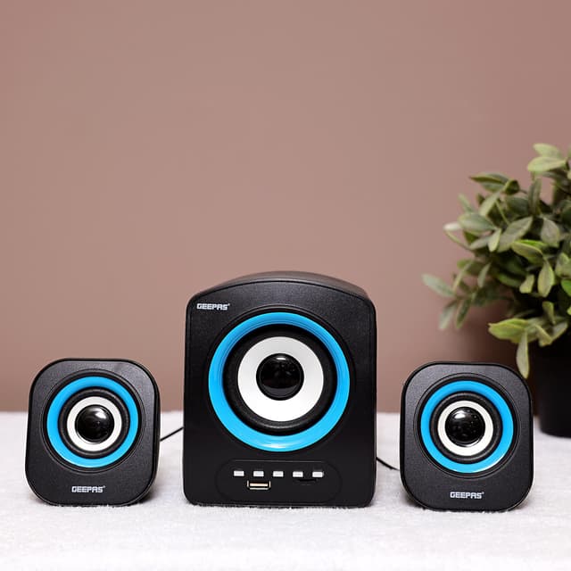 سماعات كمبيوتر مكتبي بلوتوث أسود جيباس Geepas Black Bluetooth Computer Speaker