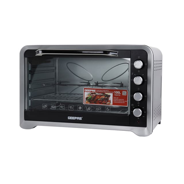 فرن كهربائي جيباس بسعة 100 لتر Geepas Electric Oven with Rotisserie & Convection - 257772