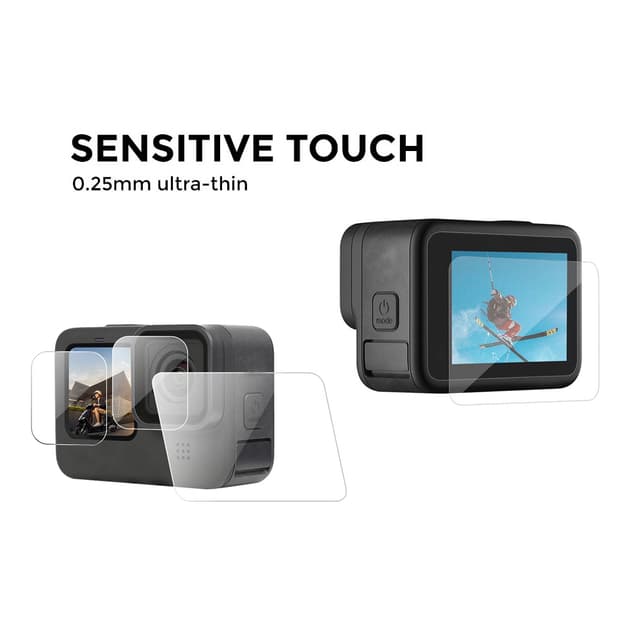 O Ozone 7 in 1 Kit Compatible for Gopro Hero 9 Action Camera Accessories with Silicone Lens Cap, Tempered Glass Protector, Lens Filters for GoPro Hero 9 Black - Black