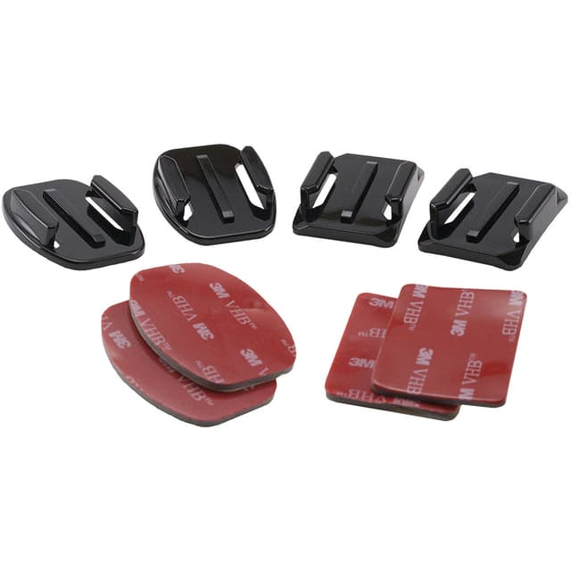 O Ozone 3M Adhesive Sticky Pad Compatible for GoPro Action Camera Accessories [8 in 1] [2 Flat & 2 Curved Mounts with 3M Sticker] Mount Kit for Helmet - Black