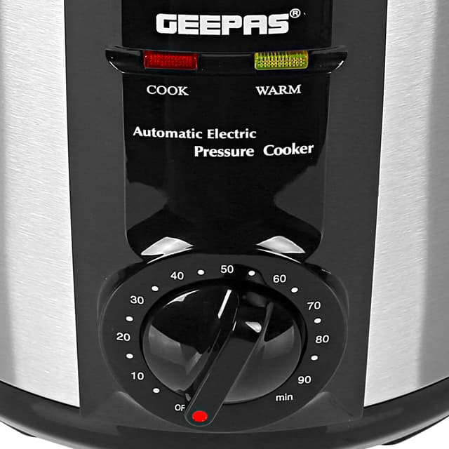 Geepas Electric Pressure Cooker 6 L Capacity SS Body 1190 W