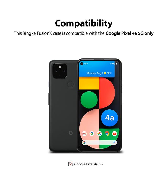 Ringke Compatible with Google Pixel 4a 5G Cover Hard Fusion-X Ergonomic Transparent Shock Absorption TPU Bumper [ Designed Case for Google Pixel 4a 5G ] - Camo Black - Camo Black - SW1hZ2U6MTMzMDg2