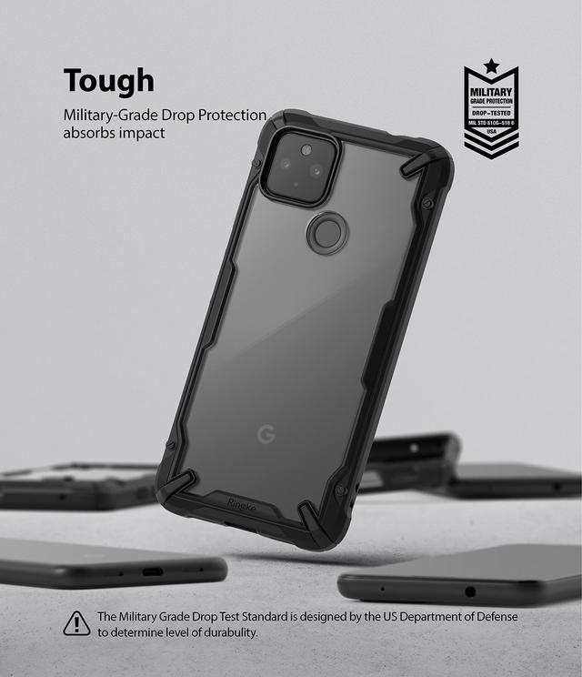 Ringke Compatible with Google Pixel 4a 5G Cover Hard Fusion-X Ergonomic Transparent Shock Absorption TPU Bumper [ Designed Case for Google Pixel 4a 5G ] - Camo Black - Camo Black - SW1hZ2U6MTMzMDg4