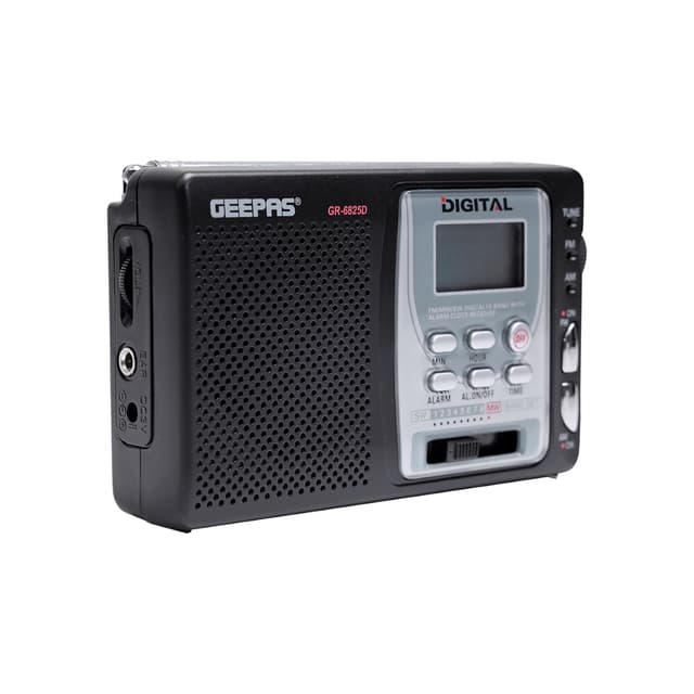 Geepas Digital Receiver/ Radio - FM/AM Radio with 2 Headphone Socket - Enhanced Portable & Timer Auto Start, Digital Display with High Sensitivity Sound - Ideal for Indoor And Outdoor use - 2 Years Warranty