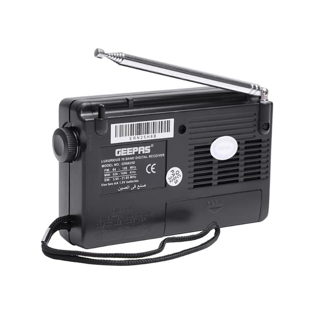 Geepas Digital Receiver/ Radio - FM/AM Radio with 2 Headphone Socket - Enhanced Portable & Timer Auto Start, Digital Display with High Sensitivity Sound - Ideal for Indoor And Outdoor use - 2 Years Warranty