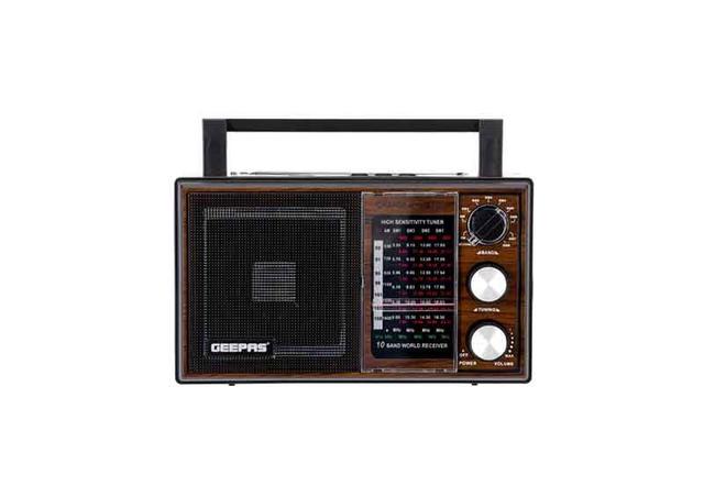 Geepas GR6842 Rechargeable Radio - BT/USB/SD /TF Music Player - Bluetooth Speaker - Lightweight Portable FM Radio - 10 Band Radio - Stylish Retro Design - SW1hZ2U6MzEyODY1NA==