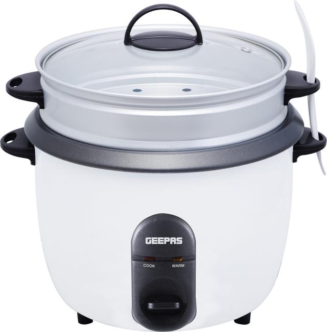 Geepas GRC35011 1.5L Automatic Rice Cooker 500W - Steam Vent Lid & Simple One Touch Operation -Make Rice, Steam Healthy Food & Vegetables - 2 Year Warranty - SW1hZ2U6MTQyNTc5