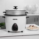 Geepas GRC4326 2.2L Electric Rice Cooker -Cook/Warm/Steam, High-Temperature Protection - Make Rice & Steam Healthy Food & Vegetables - 2 Year Warranty