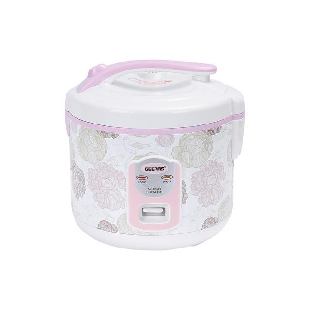 Geepas 1.5 L Electric Rice Cooker 500W - Non-Stick Inner Pot -Cook/Steam/Keep Warm - Make Rice & Steam Healthy Food & Vegetables - 2 Years Warranty - SW1hZ2U6MTQyODIz