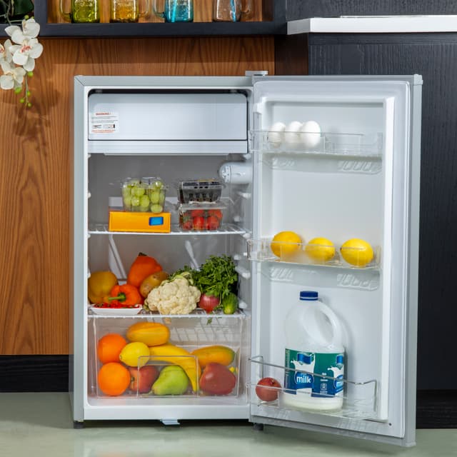 Geepas 110L Single Door Refrigerator - Portable Low Noise Separate Chiller Compartment, Recessed Handle & Adjustable Thermostat - Ideal for Home, Medical Shops & More - 2 Years Warranty - 122786