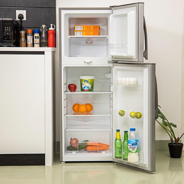 Geepas 220L Double Door Refrigerator - Free Standing Durable Double Door Refrigerator, Quick Cooling & Long-lasting Freshness, Low Noise, Low Energy Consumption, Defrost Refrigerator - 1 Year Warranty - SW1hZ2U6MTUyMTM4