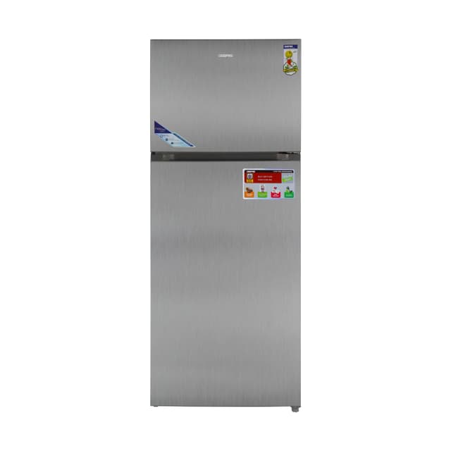 Geepas GRF6021SSXN 595L No Frost Double Door Refrigerator - Durable Low Consumption Fast Cooling & Low Noise - Preserves Freshness, Tempered Glass Shelves with Inner Led Light - 1 Year Warranty