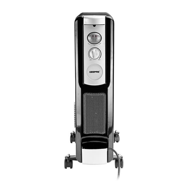 Geepas GRH9101 11 Fins Oil Filled Radiator Heater with Fan 2400W - 3 Speed Adjustable thermostat with Power Indicator & Silent Operation - Ideal For Home, Caravan or Office - 2 Years Warranty