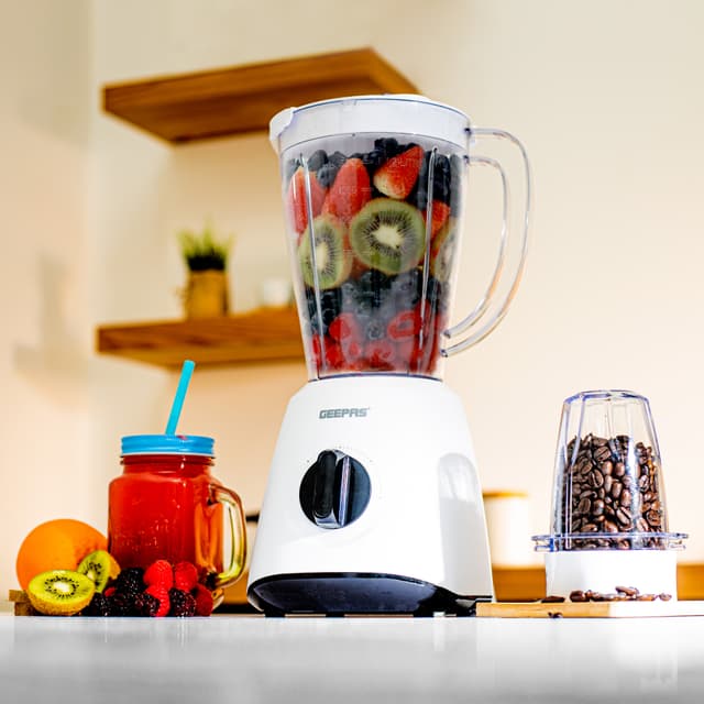 Geepas Powerful 400W Powerful Motor Multi-functional 2 in 1 Blender with 2 Speed & Pulse Option GSB44027 - 126667