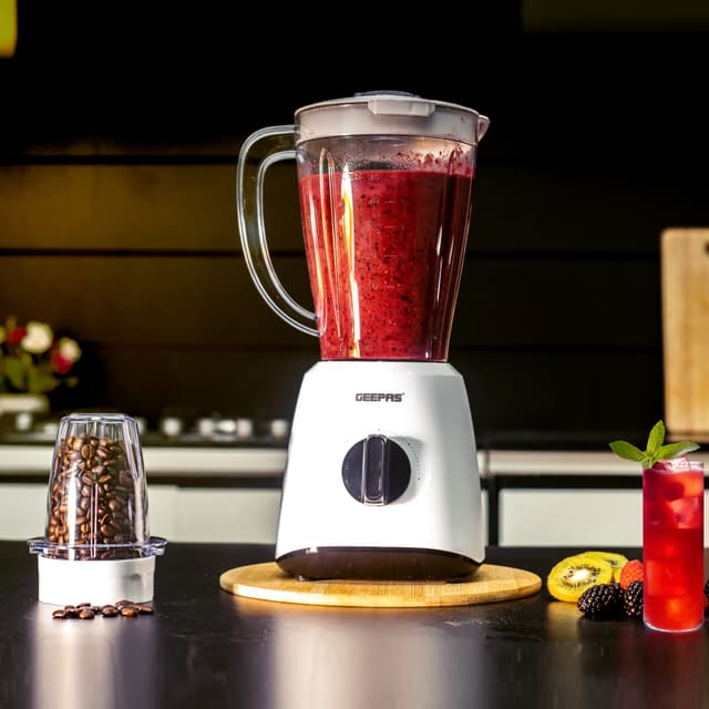 Geepas Powerful 400W Powerful Motor Multi-functional 2 in 1 Blender with 2 Speed & Pulse Option GSB44027 - 126666