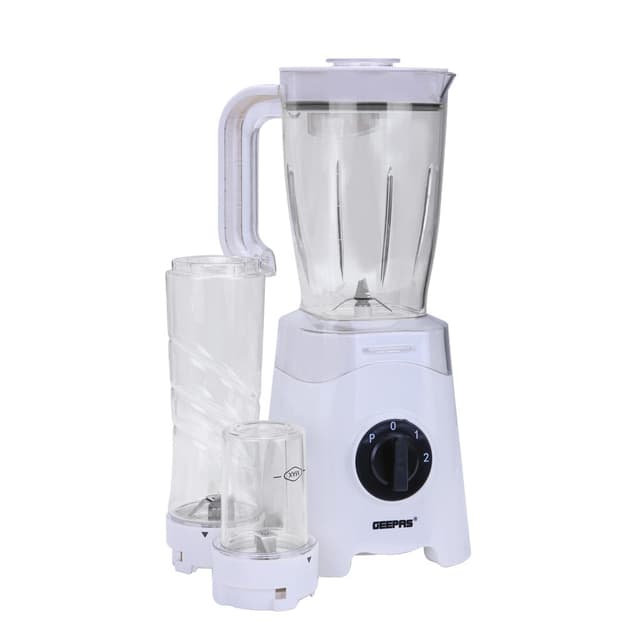 Geepas GSB44033 350W 3 in 1 Food Jug Blender with 1.25L BPA Jar - 2 Speed with Pulse Function - Travel Personal Blender Smoothie Milkshake Maker Bottle, Coffee/Spice Grinder Mill & Food Jug Blender