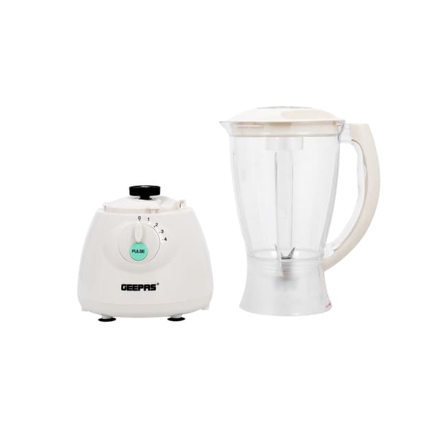 Geepas Geeepas 400W 3 in 1 Multifunctional Blender - Stainless Steel Blades, 4 Speed with Pulse - 1.5L Jar, Over Heat Protection - Coffee Grinder & Smoothie Maker