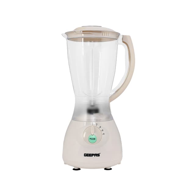 Geepas GSB5484 400W Multi-function Glass Jug Blender Smoothie Maker - Stainless Steel Cutting Blades, 4 Speed Control with Pulse - 1.5L PS Jar - Powerful Motor Blender & Ice Crusher - 2 Years Warranty