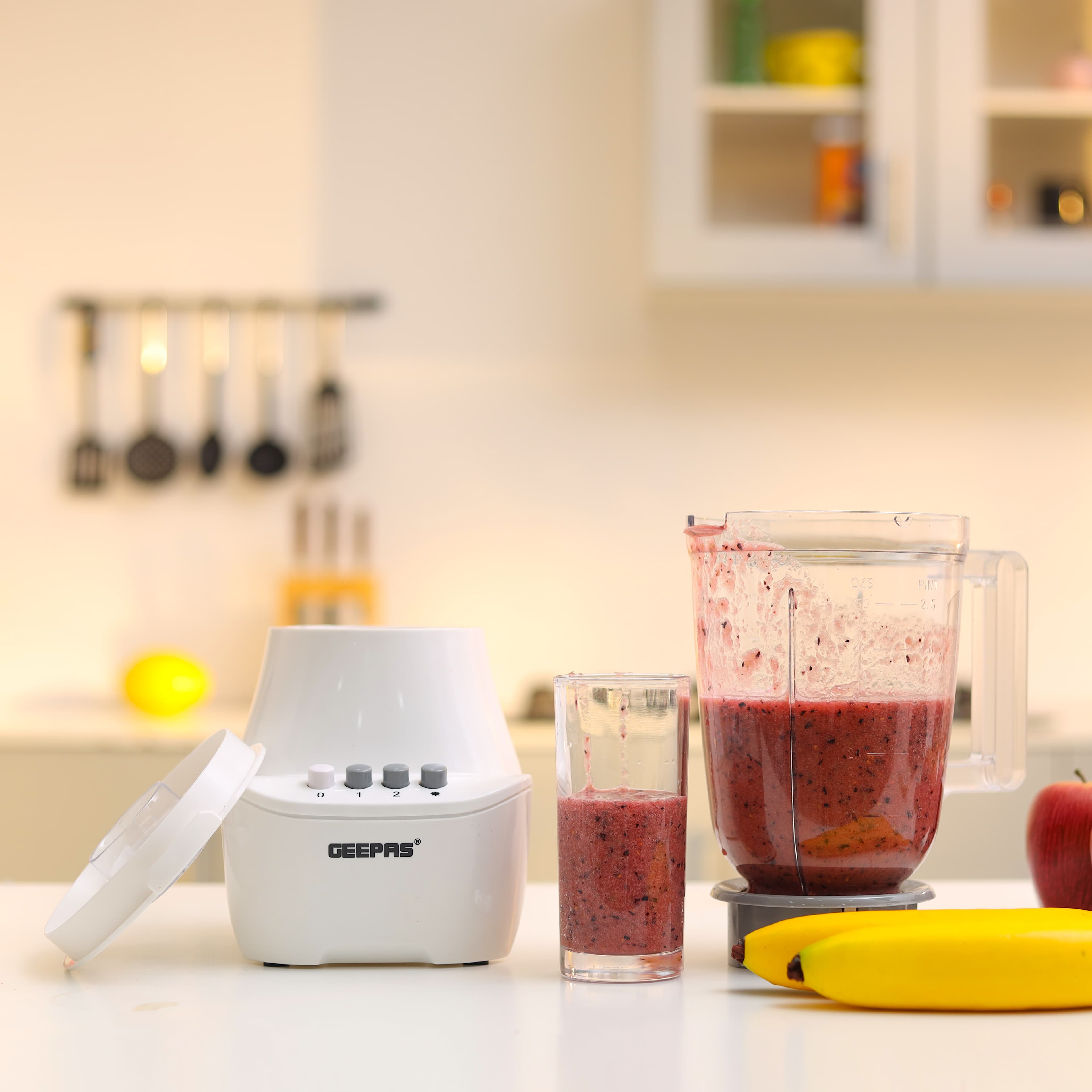 خلاط كهربائي بسعة 1.5 لتر Geepas 400W , 3 in 1 Blender , 1.5L Unbreakable Jar