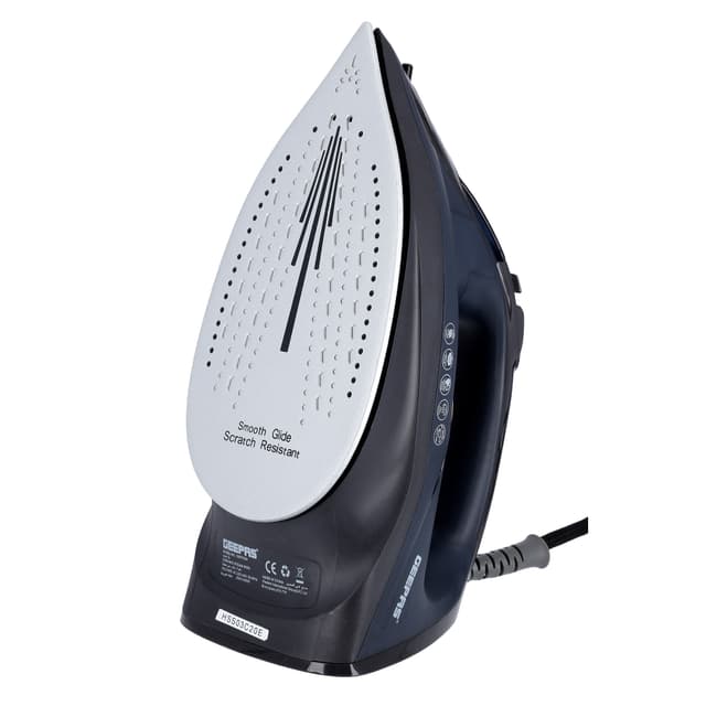 Geepas GSI7703 2400W Steam Iron - Wet Steam Iron - Adjustable Temperature Control, Ceramic Soleplate - Dry/Steam/Burst of Steam/Vertical Steam Function