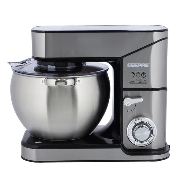 Geepas GSM43041 2000W Stand Mixer - 10L Stainless Steel Mixing Bowl for Bread & Dough, Tilt-Up Head - 6 Speed with Pulse - Power Indicator - 2 Year Warranty - 257738