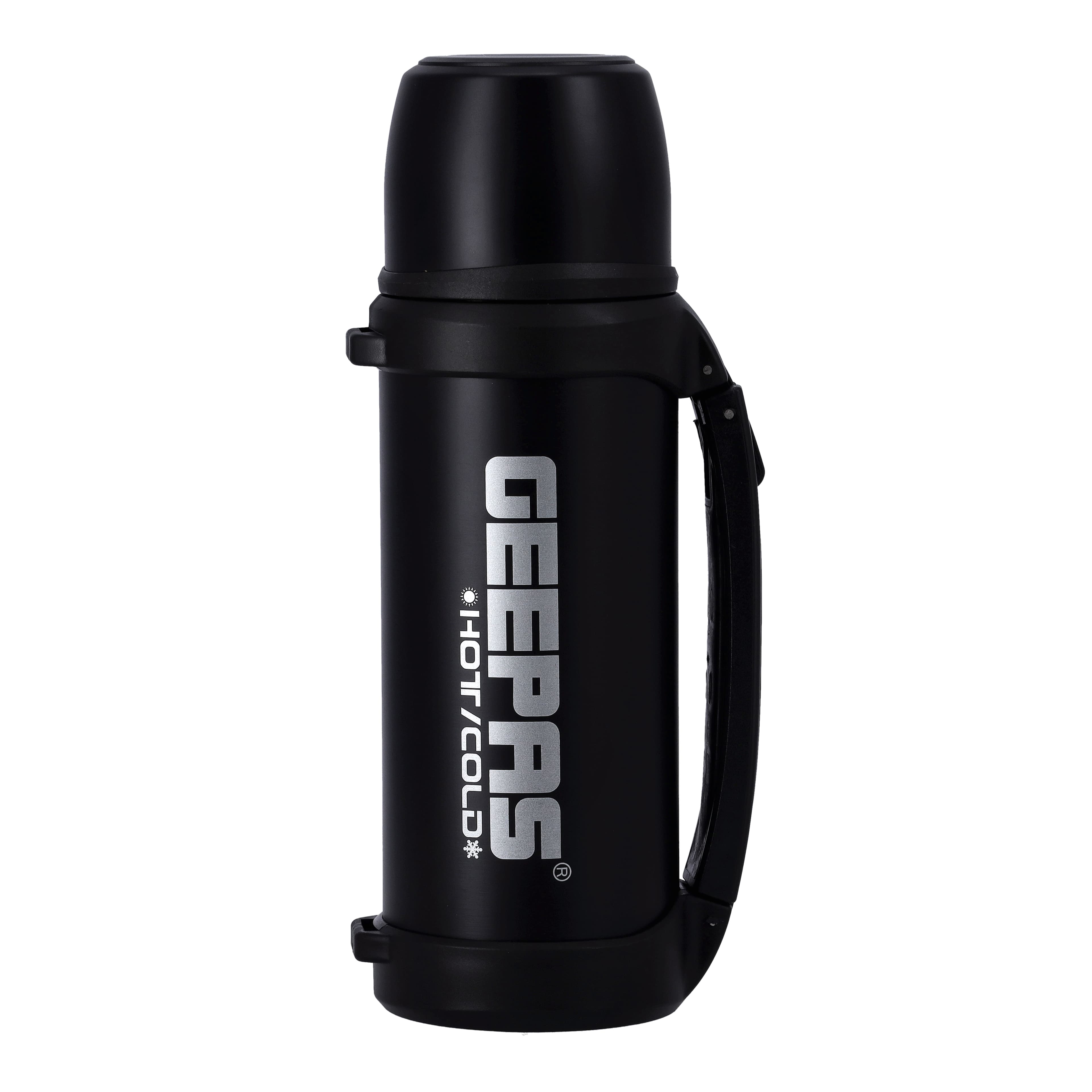 Geepas GSVB4111 Vacuum Flask, 1.5L - Stainless Steel Vacuum Bottle Keep Hot & Cold Antibacterial topper & Cup - Perfect for Outdoor Sports, Fitness, Camping, Hiking, Office, School - 2 Year Warranty