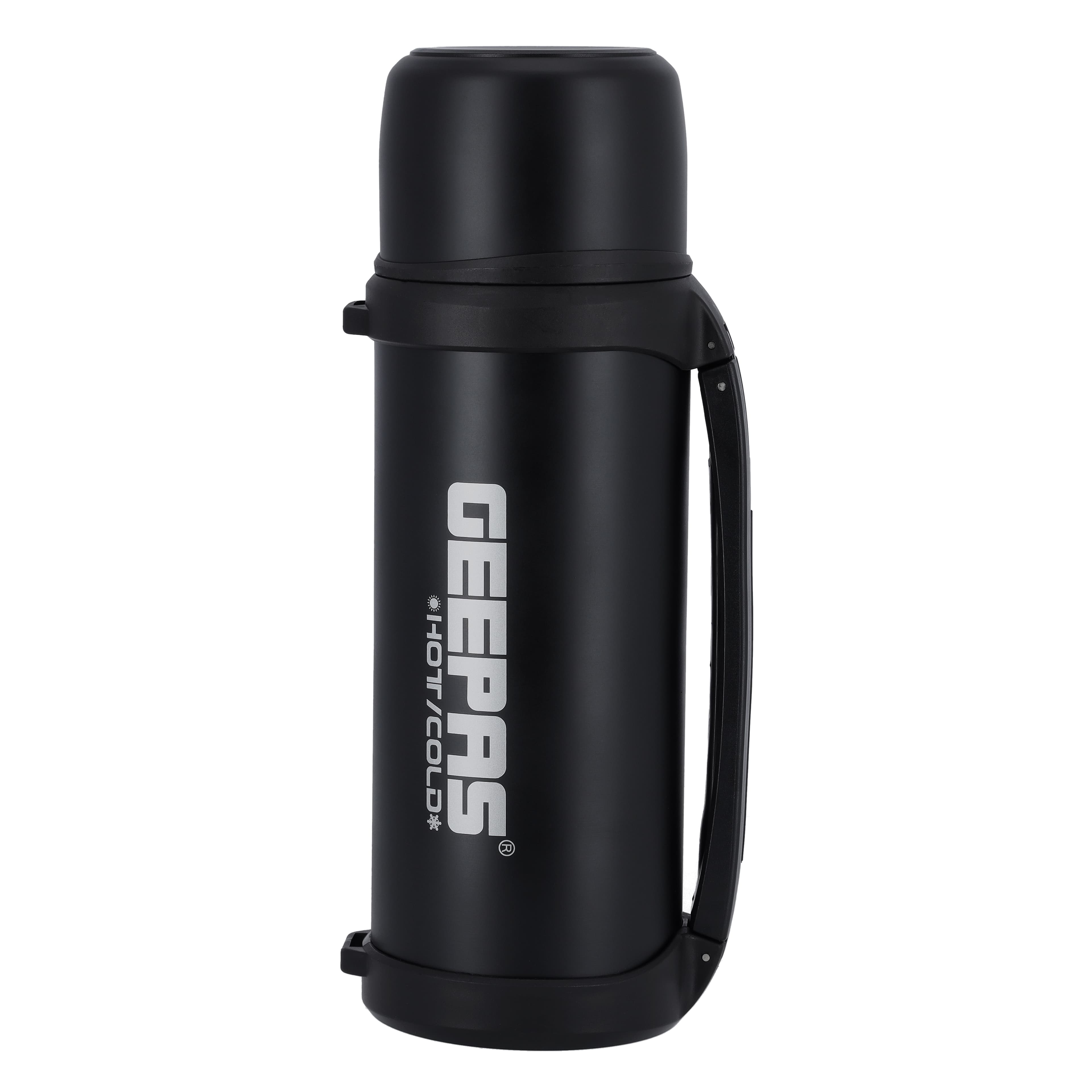 Geepas 1.8L Stainless Steel Vacuum Flask - Vacuum Insulated Bottle - Thermo Flask with Double Wall Vacuum Insulation Design - Hot & Cool, Portable & Leak Proof - Preserves Flavor & Freshness - For Camping Hiking