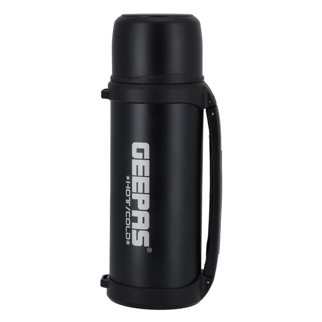 Geepas GSVB4113 2.2L Vacuum Flask - Stainless Steel Vacuum Bottle Keep Hot & Cold Antibacterial topper & Cup - Perfect for Outdoor Sports, Fitness, Camping, Hiking, Office, School - 2 Year Warranty - 256934