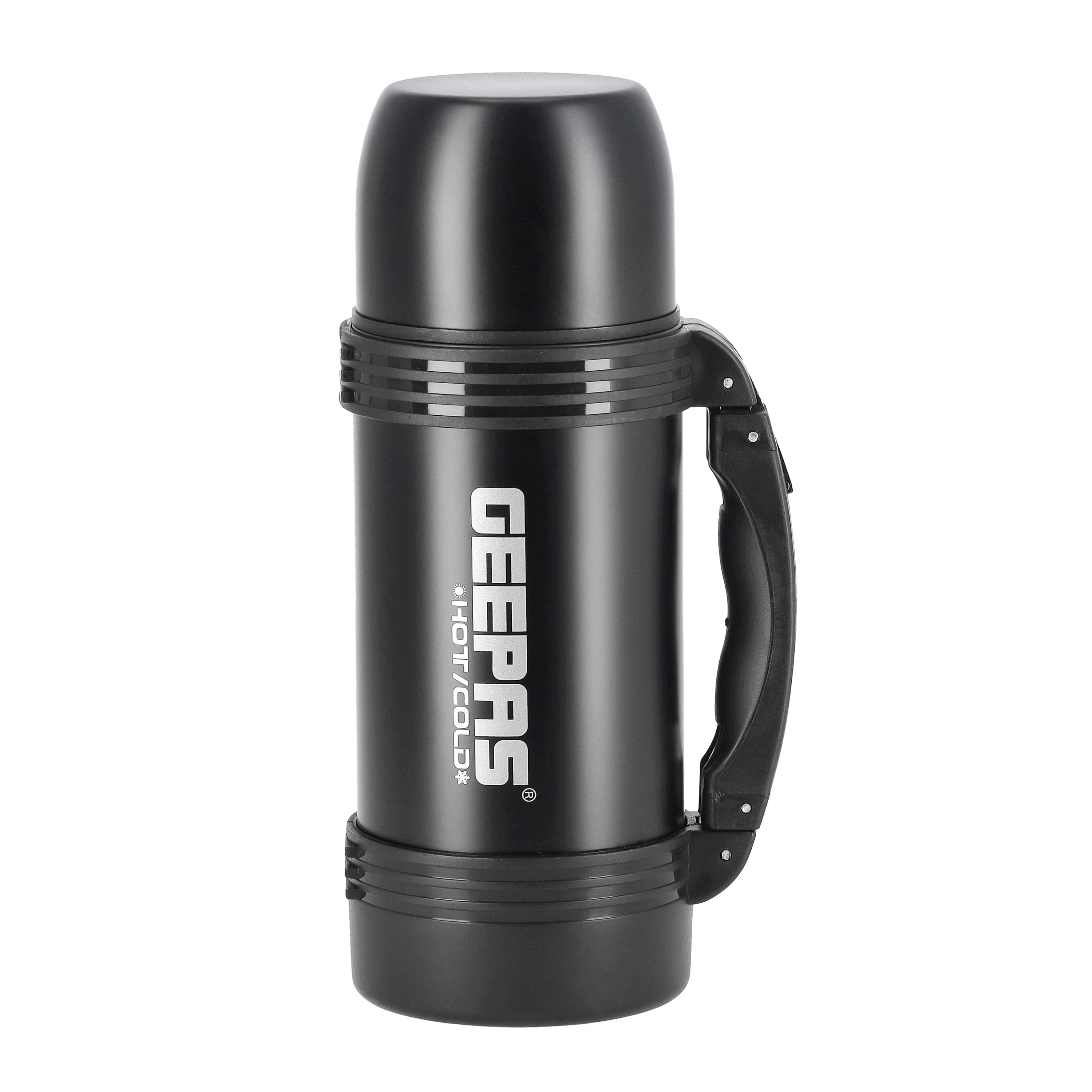 Geepas GSVF4114 Vacuum Flask, 0.4L - Stainless Steel Vacuum Bottle Keep Hot & Cold Antibacterial topper & Cup - Perfect for Outdoor Sports, Fitness, Camping, Hiking, Office, School - 2 Years Warranty