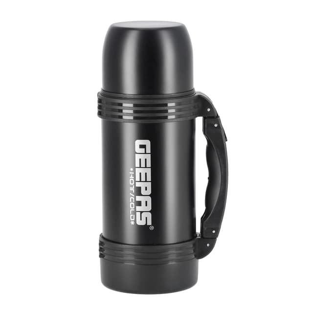 Geepas GSVF4114 Vacuum Flask, 0.4L - Stainless Steel Vacuum Bottle Keep Hot & Cold Antibacterial topper & Cup - Perfect for Outdoor Sports, Fitness, Camping, Hiking, Office, School - 2 Years Warranty - 256935